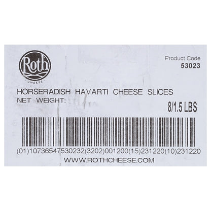 Roth Havarti Horseradish & Chive Slice, 8 x 1.5 lb Case - DOT product image 7