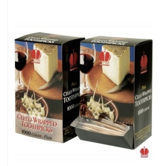 Goldmax Individually Wrapped Cello Toothpick, 12 x 1000 ct Case - Toothpicks & Skewers