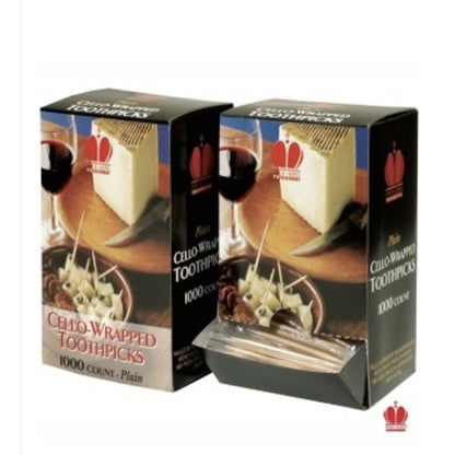 Goldmax Individually Wrapped Cello Toothpick, 12 x 1000 ct Case - Toothpicks & Skewers