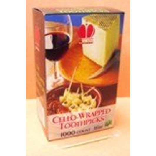 Cello-Wrapped Mint Toothpicks Individually Wrapped Cello Mint Toothpick, 12 x 1000 ct Case - Toothpicks & Skewers