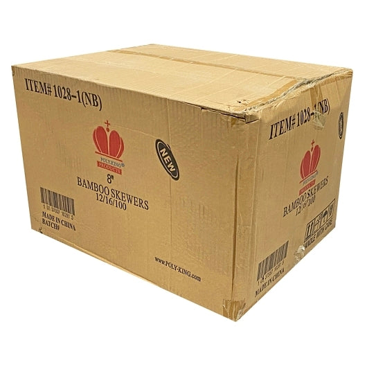 Bamboo Skewer 8 Inch Bamboo Skewers, 12 x 1600 each Case - GS1 closed shipping case image