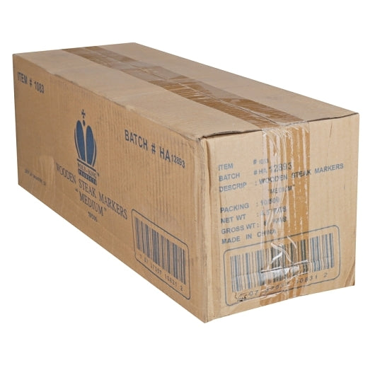 Wooden Steak Markers Medium Steak Wooden Marker, 10 x 500 each Case - GS1 closed shipping case image