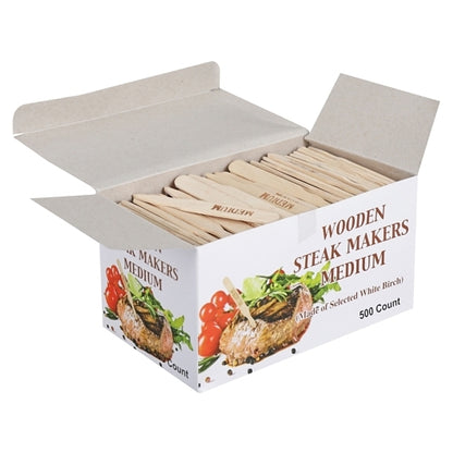 Wooden Steak Markers Medium Steak Wooden Marker, 10 x 500 each Case - GS1 open-case image