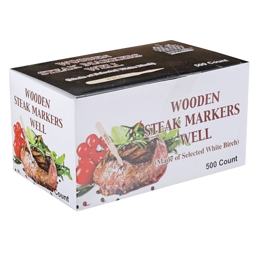 Wooden Steak Markers Well Steak Wooden Marker, 10 x 500 each Case - Alternate product angle or state