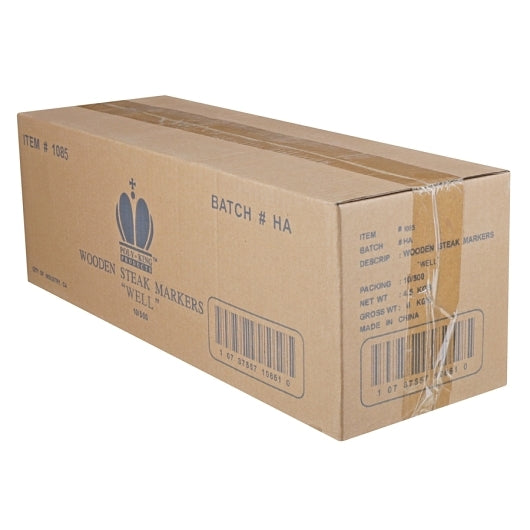 Wooden Steak Markers Well Steak Wooden Marker, 10 x 500 each Case - GS1 closed shipping case image