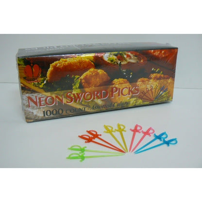 Goldmax Assorted Neon Sword Pick, 10 x 1000 each Case - DOT product image 2