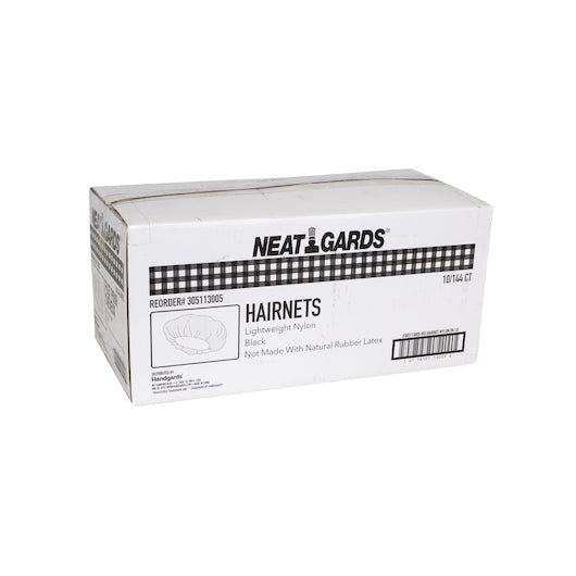 Neatgards Handgards Nylon Black Large Light Weight Hairnet, 10 x 144 x 144 each Case - DOT product image 3