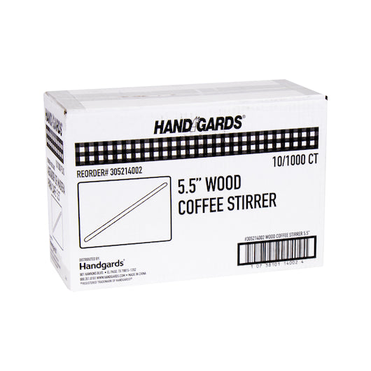 Handgards 5.5 Inch Wood Coffee Wood Stirrer, 10 x 1000 x 1000 each Case - DOT product image 4