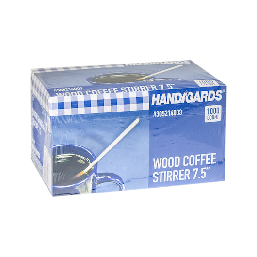 Handgards 7.5 Inch Wood Coffee Stirrer, 5 x 1000 x 1000 each Case - Plates Bowls