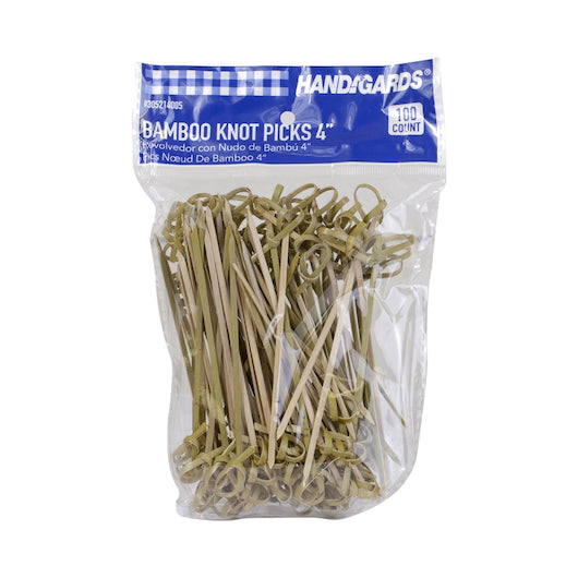Handgards 4 Inch Wood Bamboo Pick with Knot, 10 x 100 x 100 each Case - Toothpicks & Skewers - image 2