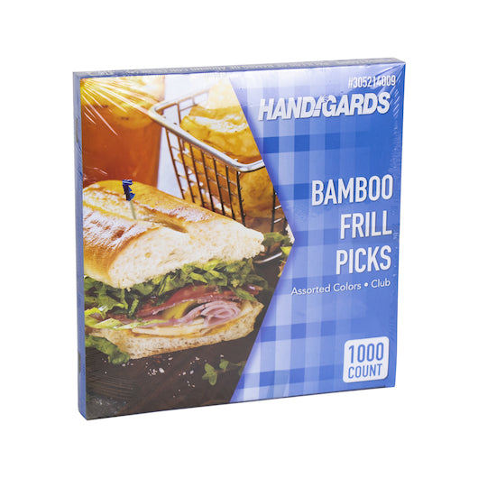 Handgards 4 Inch Frill Wood Pick, 10 x 1000 x 1000 each Case - DOT product image 2