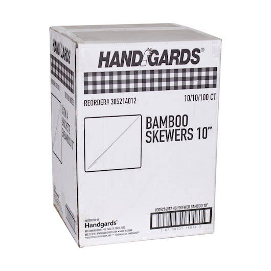 Handgards 10 Inch Bamboo Skewer, 100 per Bag, 10 x 10 x 100 each Case - DOT product image 4