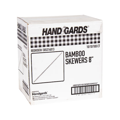 Handgards 8 Inch Bamboo Skewer, 100 per Bag, 10 x 10 x 100 each Case - DOT product image 4