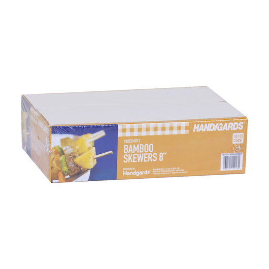 Handgards 8 Inch Bamboo Skewer, 100 per Bag, 10 x 10 x 100 each Case - DOT product image 3