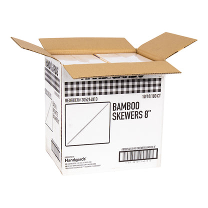 Handgards 8 Inch Bamboo Skewer, 100 per Bag, 10 x 10 x 100 each Case - DOT product image 6