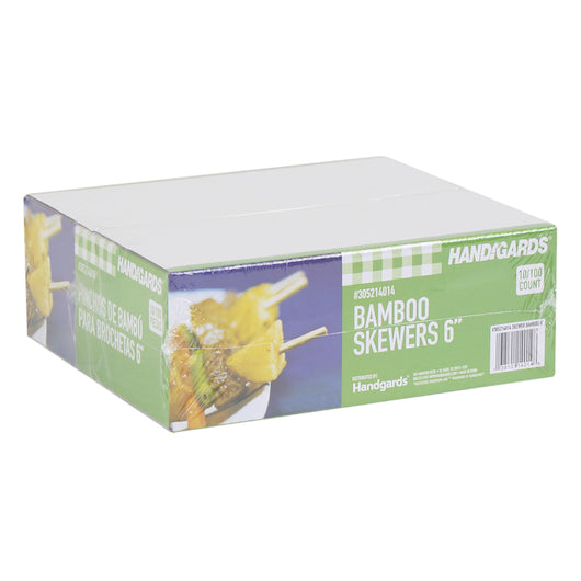 Handgards 6 Inch Bamboo Skewer, 100 per Bag, 10 x 10 x 100 each Case - DOT product image 3