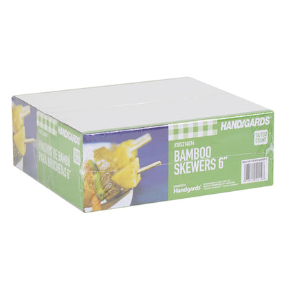 Handgards 6 Inch Bamboo Skewer, 100 per Bag, 10 x 10 x 100 each Case - DOT product image 3