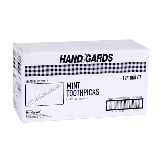 Handgards 2.5 Inch Individually Cello Wrapped Mint Toothpick, 12 x 1000 x 1000 each Case - DOT product image 3