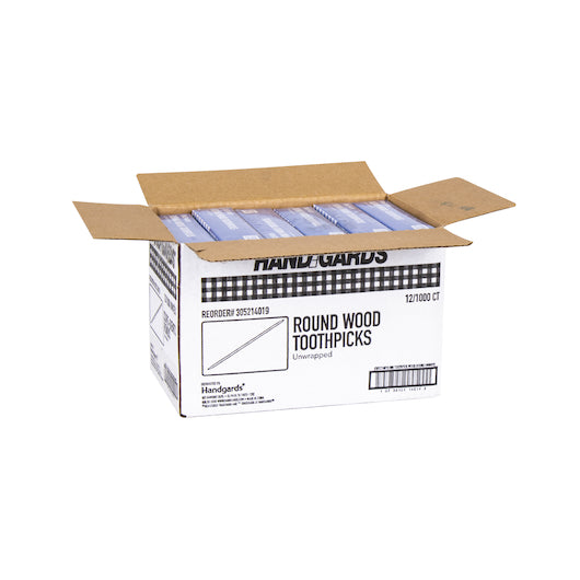 Handgards 2.5 Inch Round Wood Toothpick, 12 x 1000 x 1000 each Case - DOT product image 5