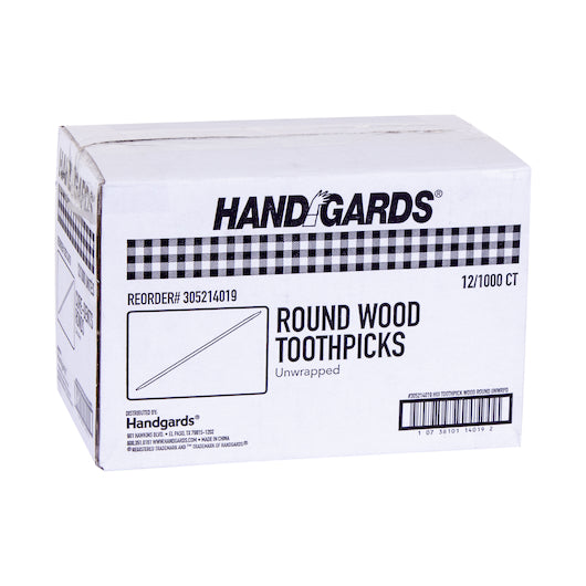 Handgards 2.5 Inch Round Wood Toothpick, 12 x 1000 x 1000 each Case - DOT product image 4