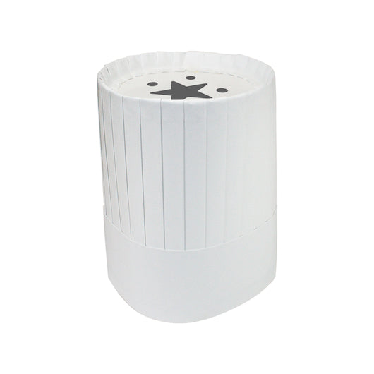 (Price/Case)Handgards 305115017 Chef Hat Paper Wide Pleats White - DOT product image 1