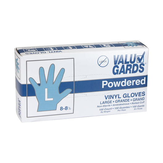 Valugard Handgards Powdered Vinyl Large Powdered Glove, 10 x 100 x 100 each Case - GS1 inner-pack image