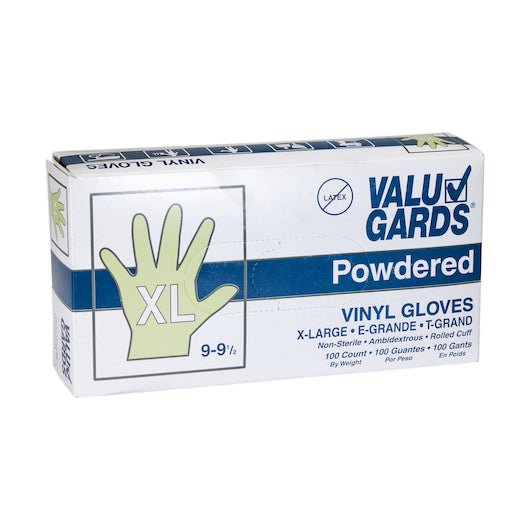 Handgards Eclipse Value Vinyl Powdered Extra Large Glove, 10 x 100 x 100 each Case - Disposables