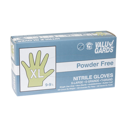 Valugards Nitrile White Powder Free Extra Large Glove, 10 x 100 x 100 each Case - Disposables
