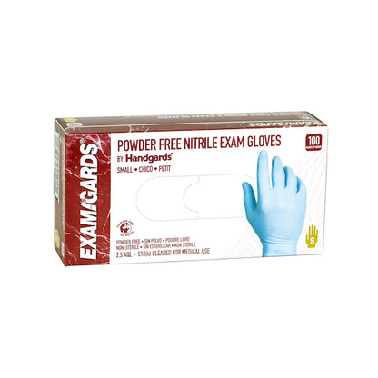Examgards Nitrile Blue Powder Free Non-Sterile Exam Small Glove, 10 x 100 x 100 each Case - Disposables