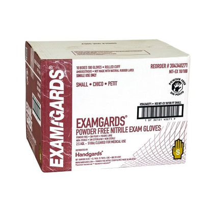 Examgards Nitrile Blue Powder Free Non-Sterile Exam Small Glove, 10 x 100 x 100 each Case - DOT product image 3
