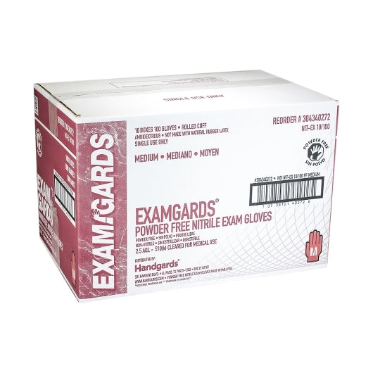 Examgards Nitrile Blue Powder Free Non-Sterile Exam Large Glove, 10 x 100 x 100 each Case - DOT product image 3