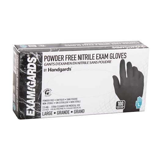Examgards Exam Grade NITRILE Black Large Glove, 10 x 100 x 100 each Case - Disposables