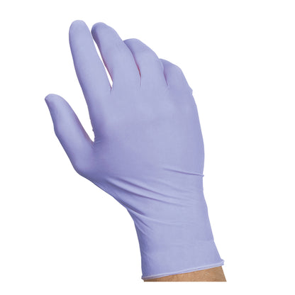 Valugards Nitrile Purple Powder Free Small Glove, 10 x 100 x 100 each Case - Product image with supporting elements
