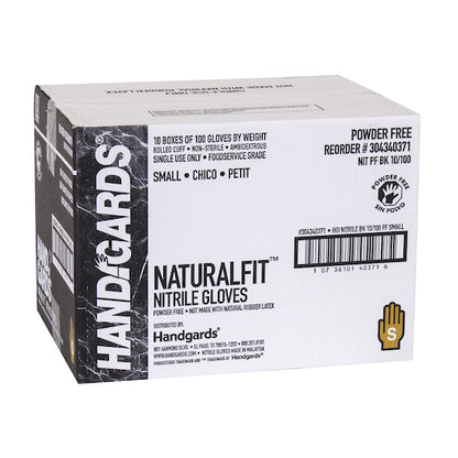Handgards NaturalFit Nitrile Black Powder Free Small Glove, 10 x 100 x 100 each Case - DOT product image 6
