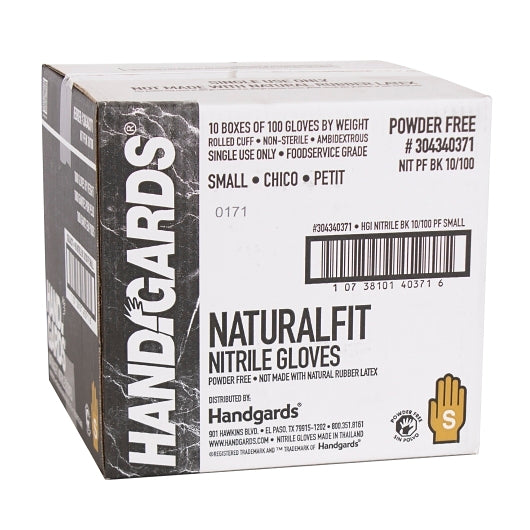 Handgards NaturalFit Nitrile Black Powder Free Small Glove, 10 x 100 x 100 each Case - DOT product image 7