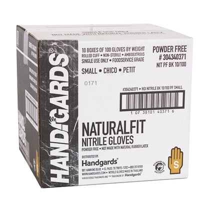 Handgards NaturalFit Nitrile Black Powder Free Small Glove, 10 x 100 x 100 each Case - DOT product image 7
