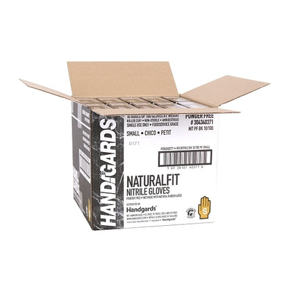 Handgards NaturalFit Nitrile Black Powder Free Small Glove, 10 x 100 x 100 each Case - DOT product image 5