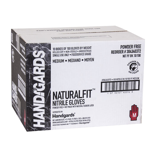 Handgards NaturalFit Nitrile Black Powder Free Medium Glove, 10 x 100 x 100 each Case - DOT product image 6