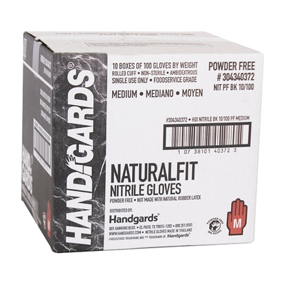 Handgards NaturalFit Nitrile Black Powder Free Medium Glove, 10 x 100 x 100 each Case - DOT product image 7