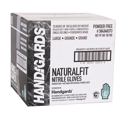 Handgards NaturalFit Nitrile Black Powder Free Large Glove, 10 x 100 x 100 each Case - DOT product image 7