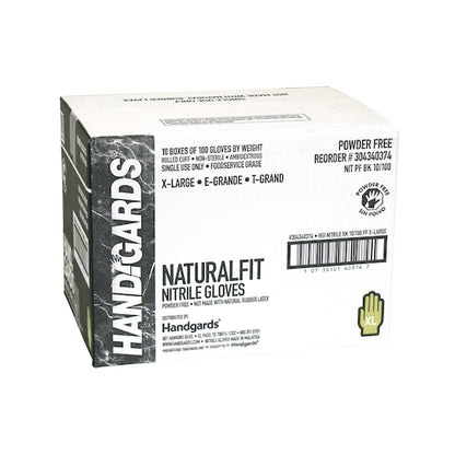 Handgards NaturalFit Nitrile Black Powder Free Extra Large Glove, 10 x 100 x 100 each Case - DOT product image 6