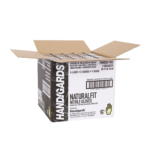 Handgards NaturalFit Nitrile Black Powder Free Extra Large Glove, 10 x 100 x 100 each Case - DOT product image 5