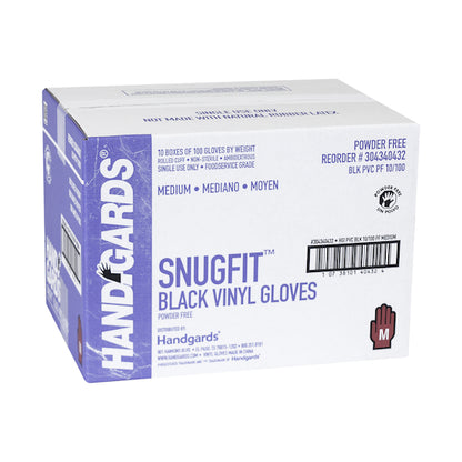 Handgards Disposable Vinyl Black Powder Free Medium Gloves, 10 x 100 x 100 each Case - DOT product image 7