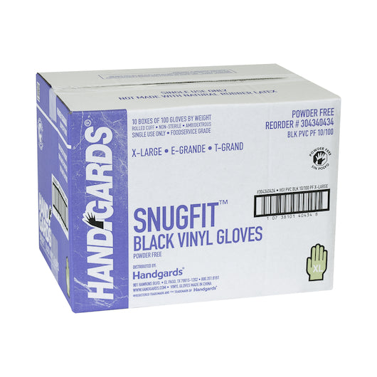 Handgards Disposable Vinyl Black Powder Free Extra Large Gloves, 10 x 100 x 100 each Case - DOT product image 6