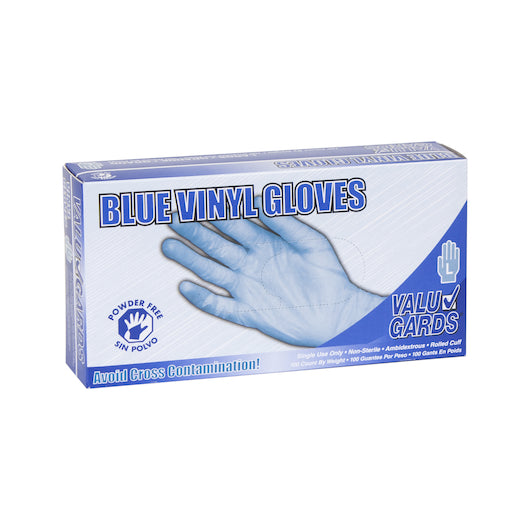 Handgards Large Blue Vinyl Blue Powder Free Large Glove, 10 x 100 x 100 each Case - Disposables