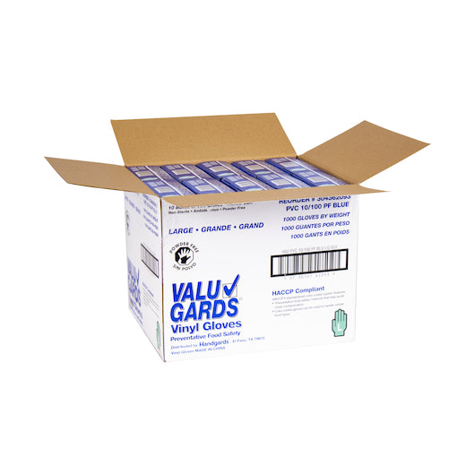 Handgards Large Blue Vinyl Blue Powder Free Large Glove, 10 x 100 x 100 each Case - DOT product image 5