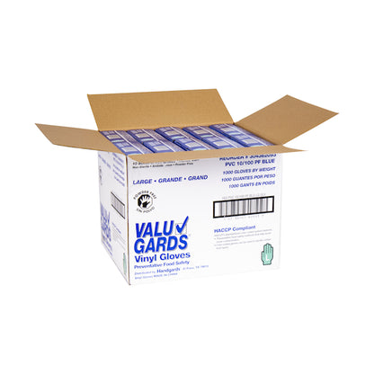 Handgards Large Blue Vinyl Blue Powder Free Large Glove, 10 x 100 x 100 each Case - DOT product image 5