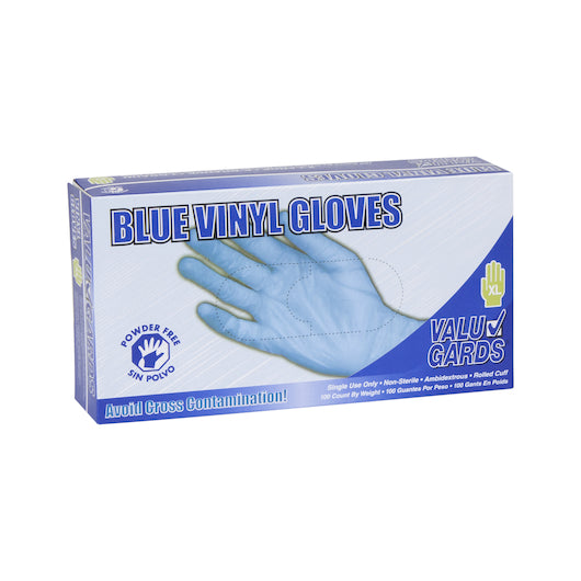 Handgards Extra Large Vinyl Blue Powder Free Extra Large Glove, 10 x 100 x 100 each Case - Disposables