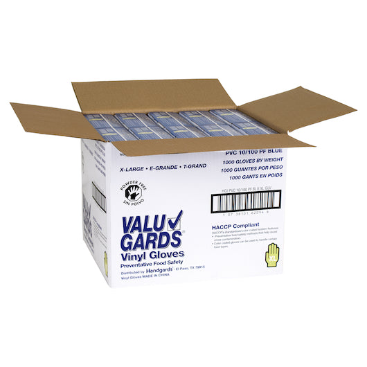 Handgards Extra Large Vinyl Blue Powder Free Extra Large Glove, 10 x 100 x 100 each Case - DOT product image 5