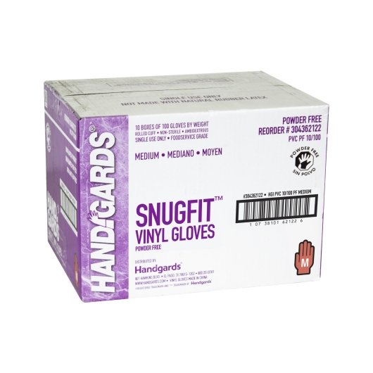 Handgards Snugfit Vinyl Powder Free Medium Glove, 10 x 100 x 100 each Case - DOT product image 6